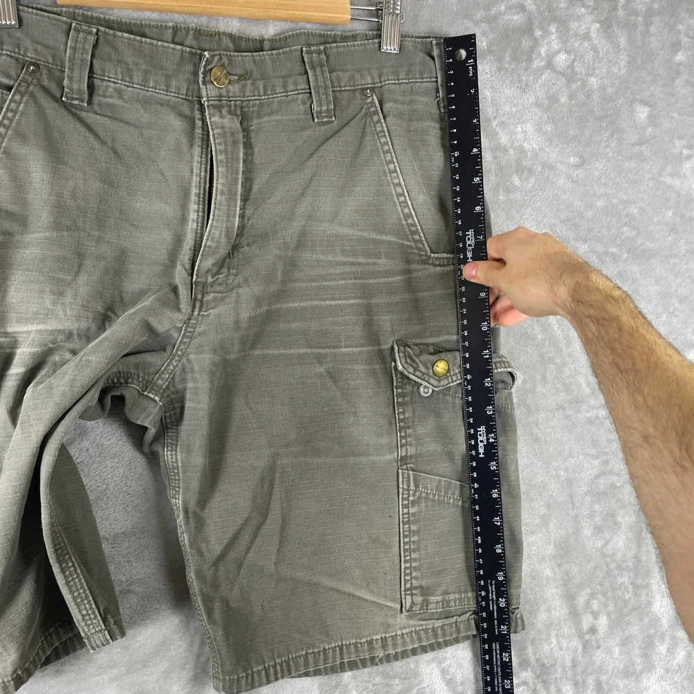 Carhartt Cargo Shorts Mens 36 Green Ripstop Multi Pocket B357 MOS